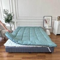 Nệm Topper Sọc 3F,  Màu Xanh Ngọc Đệm Topper Khách Sạn Dày 7cm Tấm Topper Cao Cấp Gấp Khi Không Sử Dụng EUROHOMETEX
