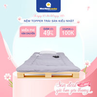 Nệm Trải Sàn Topper Kiểu Nhật 7cm - Nệm êm ái, nhỏ gọn, tiện lợi - 6 Kích Thước - Xám Ghi - 160x200