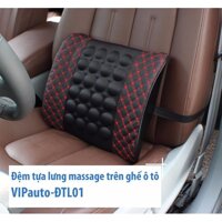 Nệm Tựa Lưng Massage Trên Xe Oto Chóng Nhức Mỏi Lưng Cho Tài Xế-Sọc đen đỏ