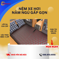 Nệm xe hơi nằm ngủ gấp gọn bằng da cao cấp, đệm ô tô ghế sau cho xe 4 5 7 chỗ và bán tải dài 1m2 không cần bơm