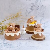NẾN BÁNH KEM SINH NHẬT GẤU - QUÀ TẶNG - CHOCOLATE BEAR CAKE CANDLE