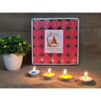 Nến bơ sạch Tealight 100V 1 hộp,bấc cotton nên khi đốt se ko bị mụi đen,ko khói đen ko mùi khét,an toàn cho người dùng