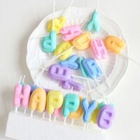 Nến chữ happy birthday màu pastel
