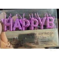 Nến chữ Happy Birthday trang trí bánh kem, Đèn cầy trang trí sinh nhật ( 24 vỉ )