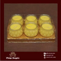 Nến Cốc – Đèn Cầy Ly Hoa Sen Màu Vàng, Loại 6c/Hộp, Cháy 24h