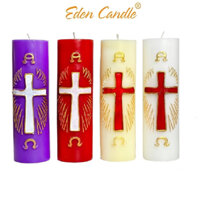 Nến công giáo, Nến thơm D6H20 EDEN CANDLE EDC7817 thời gian cháy 60 giờ, làm từ sáp paraffin, nến không khói an toàn
