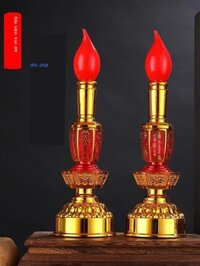 ♞Nến điện tử, đèn luôn sáng, Thần Tài, đèn LED để bàn sạc hồ Phật trước, chân đèn nến, đèn Phật gia