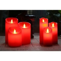 Nến điện tử lắc lư sáp Đỏ, cao 12cm, đường kính 7.5cm