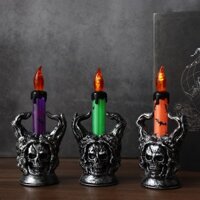 Nến điện tử trang trí Halloween, nến đen trang trí lễ hội (hàng sẵn, có hỏa tốc)