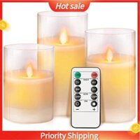 Nến không cháy nhấp nháy Nến hoạt động bằng pin Kính Acrylic chịu nhiệt Bao gồm điều khiển từ xa với hẹn giờ