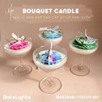 Nến ly cao cấp Bouquet Candle DATENEYLAND - Decor hoa sáp style Hàn Quốc