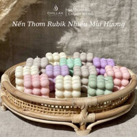 Nến Sáp Thơm Thiên Nhiên Hình Khối Rubik Nhiều Màu Dễ Thương Phù Hợp Làm Quà Tặng, Trang Trí Nhà Cửa Chillax