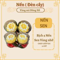 Nến Sen bịch 4 cốc Nến Sen Vàng nhỡ cháy trong 15 giờ liên tục