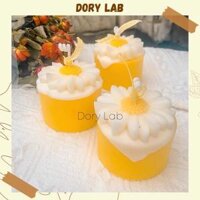 Nến Thơm Bánh Kem Hoa Cúc Vintage Handmade, Quà Tặng Độc Đáo - Dory Lab - Cam ngọt