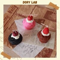 Nến Thơm Bánh Muffin Cherry Handmade, Quà Tặng, Phụ Kiện Decor - Dory Lab