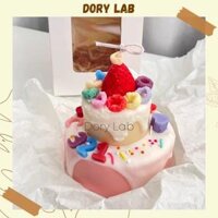 Nến Thơm Bánh Sinh Nhật 2 Tầng Size 10cm Trang Trí Theo Yêu Cầu, Quà Tặng Ý Nghĩa - Dory Lab - Ngẫu nhiên,Cam ngọt