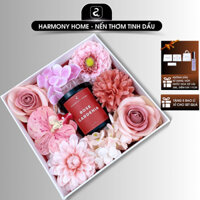 Nến Thơm - Bộ Quà Tặng Rose Gardenia - Harmony Home: Hương Hoa Hồng Nhập Khẩu, Sáp Tự Nhiên 150g