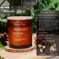 Nến Thơm Cao Cấp Thiên Nhiên Aroma Story Hương Gỗ Và Robusta Coffee Wooden Room Size 200g