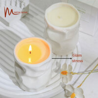 Nến thơm Cốc sứ cao cấp medahome, nến thơm bóp tay giải tỏa căng thẳng stress