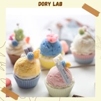 Nến Thơm Cupcake Viên Kem Mix Topping Handmade Không Khói, Phụ Kiện Decor - Dory Lab
