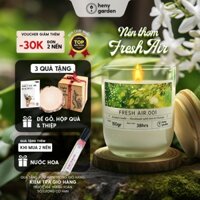 Nến Thơm Dễ Ngủ Hương Fresh Air, Làm Quà Tặng, Decor Thơm Phòng Ngủ BST Chill Relax HENY GARDEN