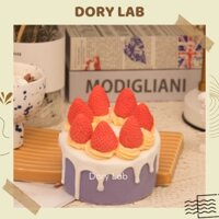 Nến Thơm Handmade Bánh Kem Dâu Tây Size 9cm - Dory Lab