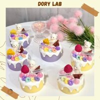 Nến Thơm Handmade Bánh Kem Gấu Con Topping Theo Yêu Cầu - Dory Lab