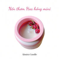 Nến Thơm Hoa Hồng Mini Nến thơm thư giãn, sử dụng hũ thạch cao có nắp