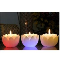 Nến thơm hoa sen đổi màu đèn LED Miss Candle FTRAMART MIC5289 (Trắng)