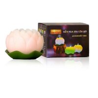 Nến thơm hoa sen lớn đổi màu đèn LED Miss Candle FTRAMART EDC0436 (Hồng nhạt)