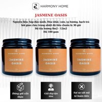 Nến thơm Jasmine Oasis [A] Harmony Home – Hương cam, hoa nhài, xạ hương và bạch trà,100g, sáp tự nhiên, hương nhập khẩu