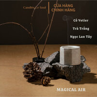 Nến thơm LE SOUL MAGICAL AIR cốc xi măng mini, Candle cup Handmade, Sáp đậu nành Tinh dầu thiên nhiên,4 mùi hương, 50g