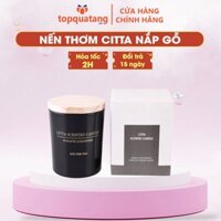 Nến Thơm Sáp Đậu Nành Hương Tinh Dầu Tự Nhiên CITTA, Hũ Thủy Tinh Nắp Gỗ - CT23