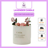 Nến thơm SOYAMOO trang trí hoa khô Lavender