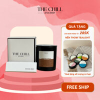 Nến thơm The Chill Aroma - Roasted Coffee hương Cafe & Vanilla khử mùi thơm phòng không khói 225g đốt 40h