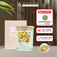 Nến Thơm Thư Giãn Không Khói CHILLAX HOME Cao Cấp Tinh Dầu Thiên Nhiên Hương Trà Hoa Cúc Mật Ong CAMOMILE TEA