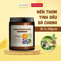 Nến Thơm Tinh Dầu Sả Chanh Lemongrass VINA TƯƠI 100g & 200g, Mùi Xả Đuổi Muỗi Và Côn Trùng