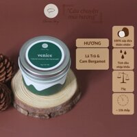 Nến Thơm Trang Trí, Cao Cấp, Tự Nhiên Aroma Story Hương Trà Và Cam Bergamot Venice Size 75g