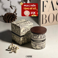 Nến Thơm Trang Trí Decor Phòng Lherbe Candle Cao Cấp 4 Mùi Hương Thanh Mát 200g