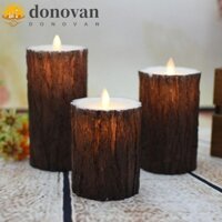 Nến trụ không cháy DONOVAN, Hiệu ứng vỏ cây thông Đi xe đạp Hẹn giờ 24 giờ LED Vỏ cây thông Nến xoay, Đèn trang trí điện chạy bằng pin nhấp nháy ánh sáng màu vàng ấm áp