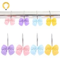 [Neo] 12 Móc treo rèm tắm trang trí nút thắt nơ, Nhẫn tắm cho thanh rèm tắm Phòng tắm [VN]