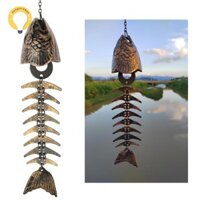 [Neo] Giai điệu êm ái ngoài trời Sân vườn Sân nhà Hiên nhà Treo trang trí Xương cá Gang Chuông gió bằng kim loại cổ điển Chuông gió [VN]