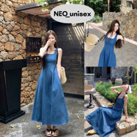 NEO. Váy Bò Liền Thân 2 Dây, Dáng Xòe Chữ A. Mặc Các Mùa