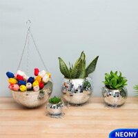 Neony Disco Ball Planter, Dây treo Giỏ treo bình, Quà tặng Chậu trồng hoa bằng nhựa