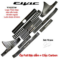 Nẹp bước chân Chống trầy Cốp xe Honda Civic 2017 2018 2019 2020 2021 Carbon Phụ kiện trang trí Gen 10