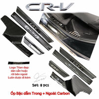 Nẹp bước chân Chống trầy Cốp xe Honda CRV 2018-2023 Carbon đủ logo kèm Phụ kiện trang trí 2019 2020 2021 2022