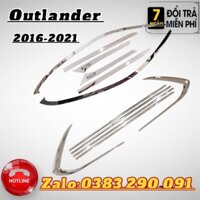 Nẹp chân kính, cong kính xe Outlander 2016 - 2022 inox