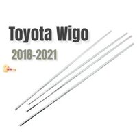 Nẹp chân kính cửa xe WIGO 2018 2019 2020 2021 mạ điện inox sáng bóng gắn ốp trang trí làm đẹp viền kính cửa ô tô TOYOTA cao cấp