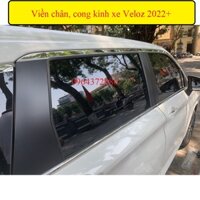 Nẹp chân kính, viền cong kính inox Toyota Veloz 2022+ chất liệu inox sáng bóng