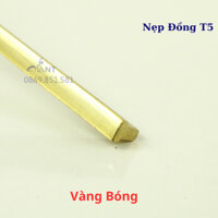 Nẹp Đồng T5 Vàng Bóng, Nẹp đồng chữ T,  Nẹp đồng chống trơn, giá 1m